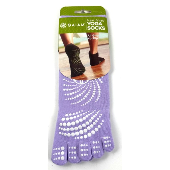 New Gaiam Yoga Socks Purple Womens/Ladies show size 5 - 10 All Grip No Slip - Picture 1 of 4
